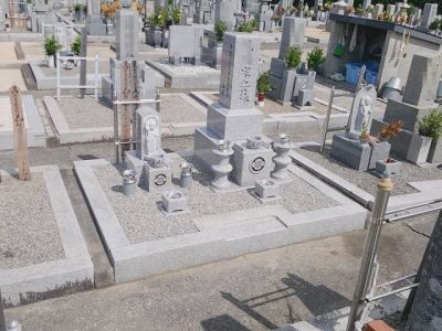 田辺市にて　お墓の施工事例（紫雲石）