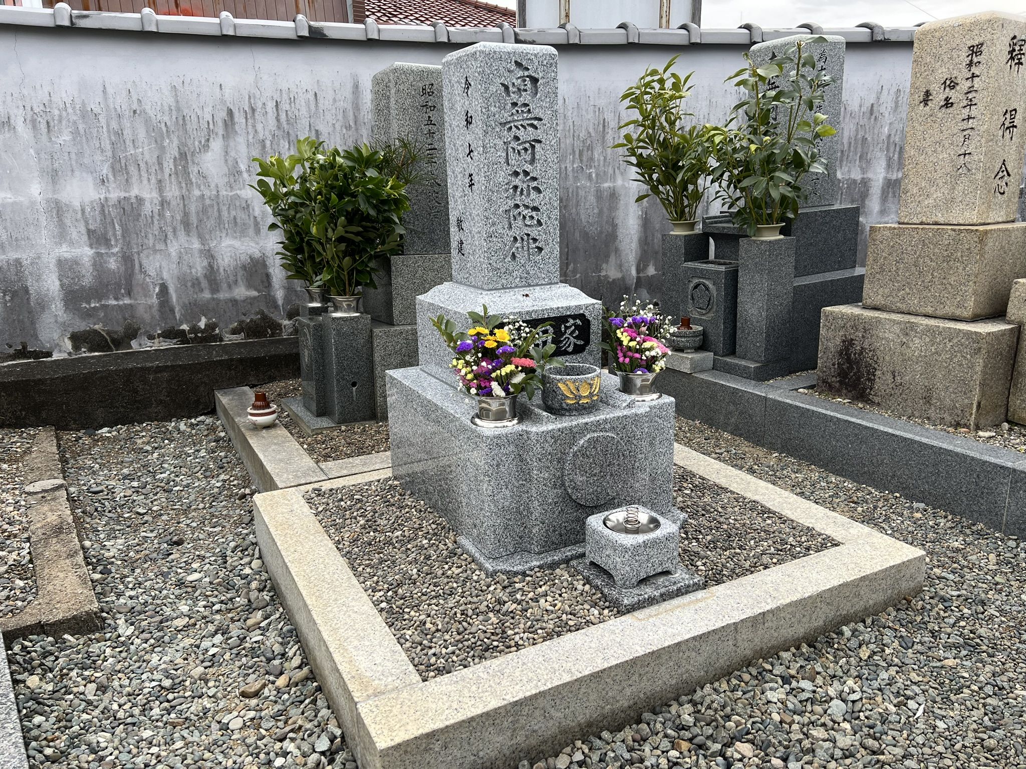 田辺市で六寸型　和墓据付